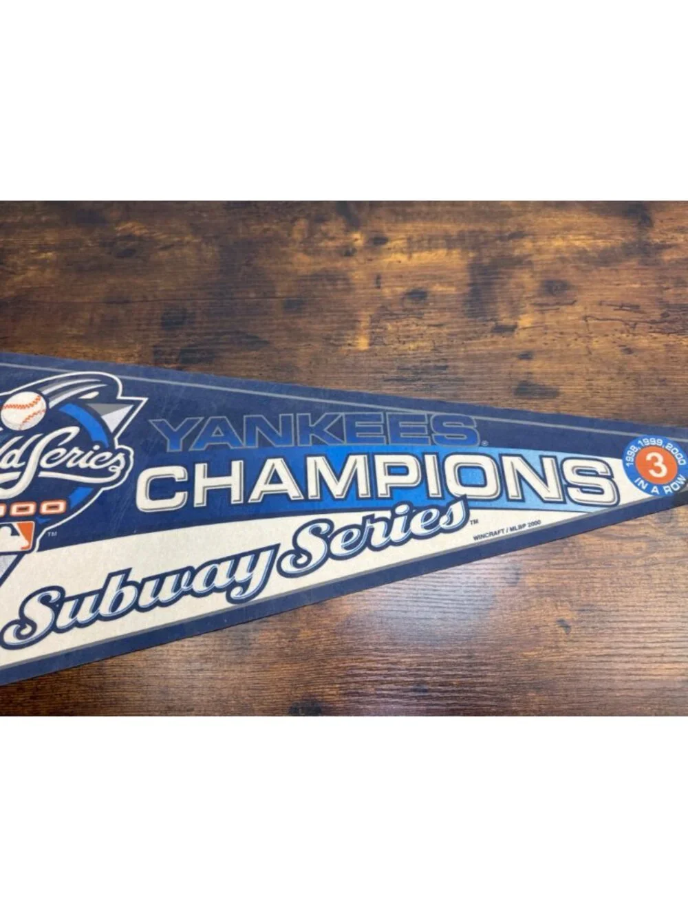New York Yankees 2000 World Series Champions Subway Series Pennant 29.5 inches